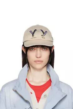 Бежевая кепка с градиентом «YY» OPEN YY
