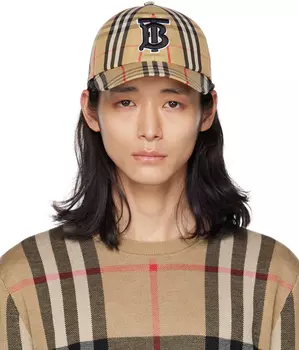 Бежевая кепка с вышивкой Burberry