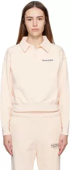 Бежевая классическая футболка-поло Sporty & Rich