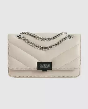 Бежевая кожаная многопозиционная сумочка Angelina Claudie Pierlot, бежевый