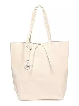 Бежевая кожаная сумка Roberta M, бежевый