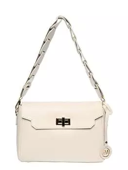 Бежевая кожаная сумка Roberta M, бежевый