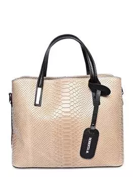 Бежевая кожаная сумка Roberta M, бежевый