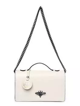 Бежевая кожаная сумка Roberta M, бежевый