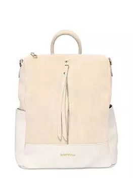 Бежевая кожаная сумка Roberta M, бежевый