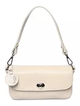 Бежевая кожаная сумка Roberta M, бежевый