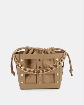 Бежевая кожаная сумочка Alohas, бежевый