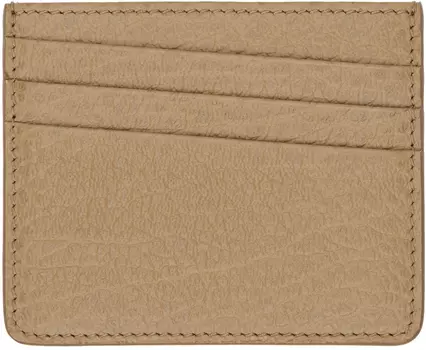 Бежевая кожаная визитница Maison Margiela