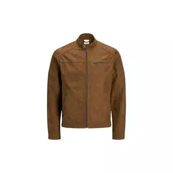 Бежевая куртка из синтетической кожи Jack & Jones