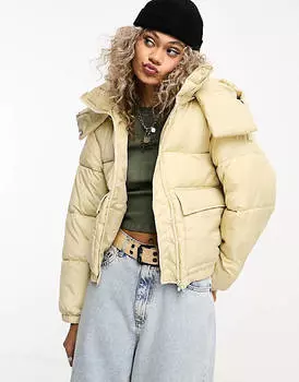 Бежевая куртка-пуховик Weekday Blade