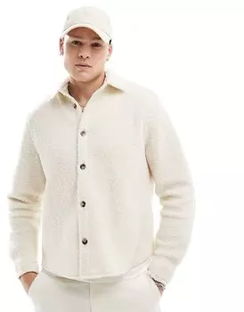 Бежевая куртка-рубашка свободного кроя ASOS DESIGN