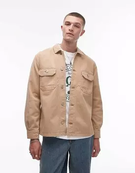 Бежевая куртка с логотипом Lacoste