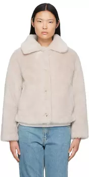 Бежевая куртка с раздвинутым воротником Yves Salomon - Meteo