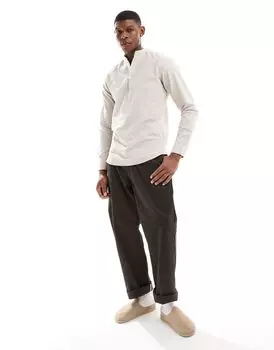 Бежевая льняная рубашка с разрезом Jack & Jones