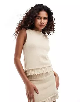 Бежевая майка COLLUSION с обрезанным краем