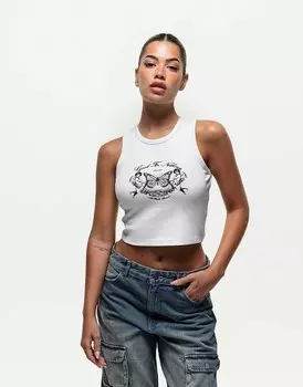 Бежевая майка Good For Nothing с принтом ангелов