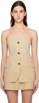 Бежевая майка на пуговицах Pushbutton