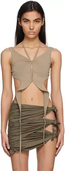 Бежевая майка с вырезом lesugiatelier