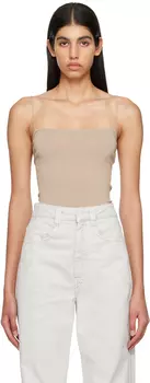 Бежевая майка с защипами LEMAIRE