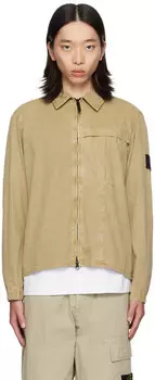 Бежевая матовая рубашка Stone Island