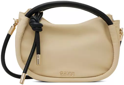 Бежевая мини-сумка с узлом GANNI