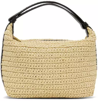 Бежевая мини-сумка Wallace Raffia Bottega Veneta