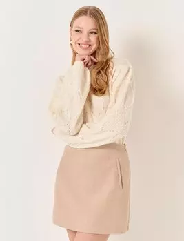 Бежевая мини-юбка с мягкой текстурой и нормальной талией Jimmy Key