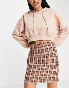 Бежевая мини-юбка в клетку Vero Moda FRSH