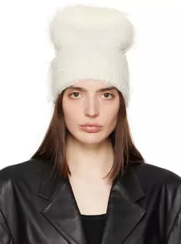 Бежевая мохнатая шапка AMOMENTO