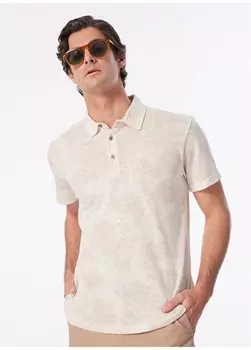 Бежевая мужская базовая футболка-поло с принтом SPBF4SM-TST5010 People By Fabrika, бежевый