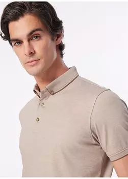Бежевая мужская базовая футболка-поло SPBF4SM-TST5082 People By Fabrika, бежевый