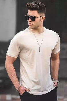 Бежевая мужская футболка 4951 MADMEXT