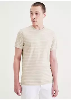 Бежевая мужская футболка с круглым вырезом Dockers