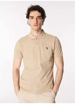 Бежевая мужская футболка узкого кроя GTP04IY024 U.S. Polo Assn., светлый хаки