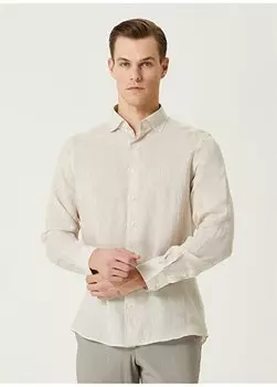 Бежевая мужская рубашка Comfort Fit с нижним воротником 1090784 Network, бежевый