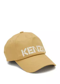 Бежевая мужская шляпа с логотипом Kenzo