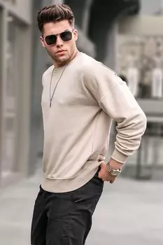 Бежевая мужская толстовка 4782 MADMEXT