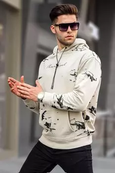 Бежевая мужская толстовка 5291 MADMEXT