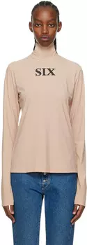 Бежевая нейлоновая водолазка MM6 Maison Margiela