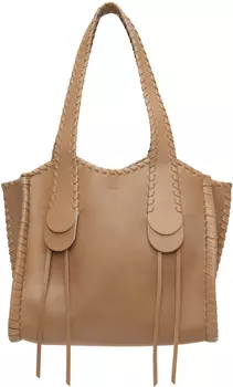Бежевая объемная большая сумка Mony среднего размера Chlo