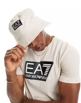 Бежевая панама с логотипом Armani EA7 Core Label