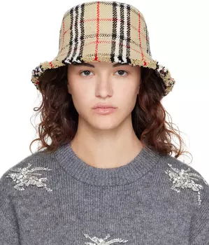Бежевая панама в клетку Burberry