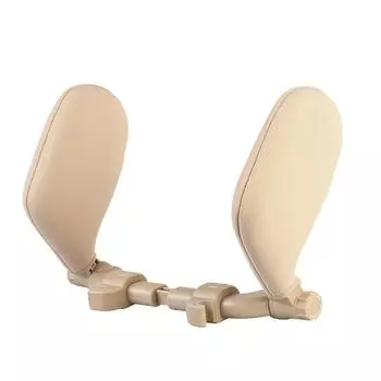 Бежевая подушка для подголовника автомобиля, подушка для шеи, удобная подушка для шеи в автокресле, складная, регулируемая подушка для шеи в автомобиле для детей и взрослых CANDeal