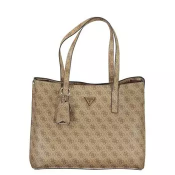 Бежевая полиэтиленовая сумка Guess Shoes