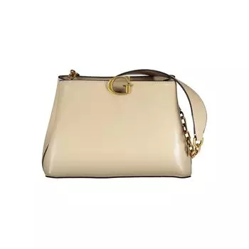 Бежевая полиэтиленовая сумка Guess Shoes, бежевый