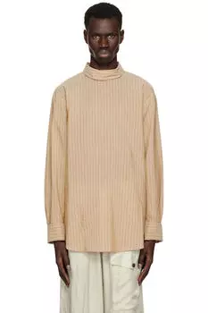 Бежевая полосатая водолазка Dries Van Noten