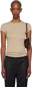 Бежевая помятая футболка Helmut Lang