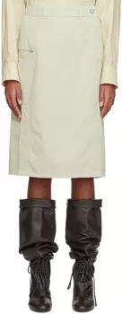 Бежевая прямая джинсовая мини-юбка LEMAIRE