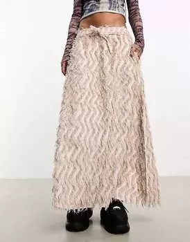 Бежевая расклешенная юбка макси Heretic Nine