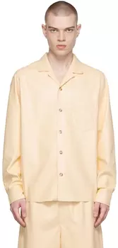 Бежевая рубашка из веганской кожи Meno Nanushka